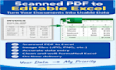 convert PDF or scanned files to excel