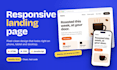 create a responsive landing page using HTML CSS and js