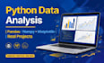 python programming, data analysis,and machine learning tasks