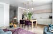 modify modern chalet facade,eclectic living room 3d visual,open plan zone render