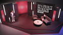 design cgi TV studio, 3d home theater with realistic rendering
