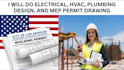 do electrical, hvac, plumbing design, and mep permit drawing