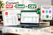 convert PDF to excel or CSV with clean formatting