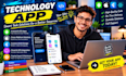design startup tech,  cyber security, technology and app logo