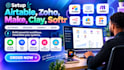 setup airtable database, zoho CRM, make com, n8n automation, clay and softr