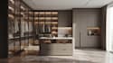 design walk in closet and wardrobe with realistic 3d render