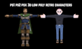 create ps1 ps2 psx n64 retro low poly 3d character model rig animation
