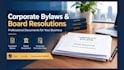 prepare corporate bylaws, board resolution and business formation documents