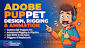 design adobe character animator puppet, rigging and lip sync 2d animation video