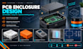design 3d pcb enclosure, 3d printable iot electronics case for injection molding