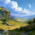 illustrate beautiful flat landscape illustration art