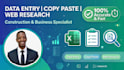 do accurate data entry, copy paste, and web research