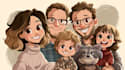 create a group cartoon or family