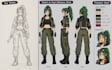 create a character reference sheet with turnaround