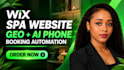 build wix spa website geo ai phone agent booking