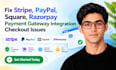 fix stripe, paypal, square, razorpay payment gateway integration checkout issues