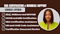 assist with sba certification, wosb, mbe, 8a, hubzone, sdvosb, uei and cage code