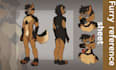Dessiner une fiche de référence furry personnalisée, personnage anthro ...