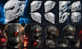 create futuristic cyberpunk helmets wearable props and 3d character models