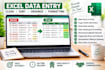 do data entry, excel data sorting, data cleaning and formatting