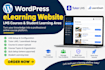 set up your wordpress e learning website, lms courses and student learning area