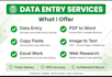 do fast typing, data entry, pdf to word, image to text typing