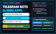 build a custom telegram mini app, webapp, or python bot