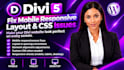 fix divi mobile responsive layout and CSS issues