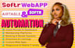build softr web app, airtable database, softr client portal and automation