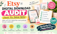 audit etsy digital downloads for file errors missing files and access issues