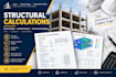 provide structural calculations, beam design and column sizing