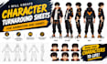 create character turnaround sheets for animation and games