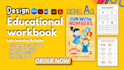 do educational workbook, english math science worksheet, kids learning activity