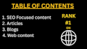 write SEO optimized content to rank high on google