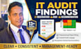 write professional cybersecurity audit reports and recommendations