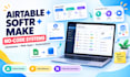 set up an airtable database, softr web app and makecom automation