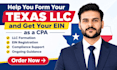 form your texas llc and get your ein with registered agent as a CPA
