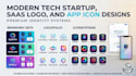 design modern tech, startup and app logo