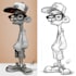 draw a cartoon characters in a funny sketch