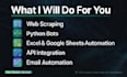 create python automation script , web scraping bots and custom tool