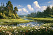 beautiful landscape illustration art