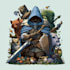 design mythical beasts, monsters, fantasy logo illustrations