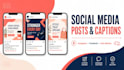 write instagram and facebook captions, posts and hashtags