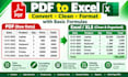 convert PDF to excel and add basic formulas