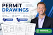 architect, civil and structural engineer drawing for texas and california permit