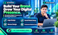 logo design, social media setup and website design