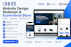 do ionos website design or redesign, ionos ecommerce wordpress website, ionos