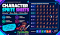 design a pixel art character sprite sheet with animations