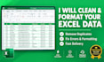 do excel data cleaning, formatting and remove duplicates