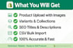 do shopify product listing, amazon product upload and data entry